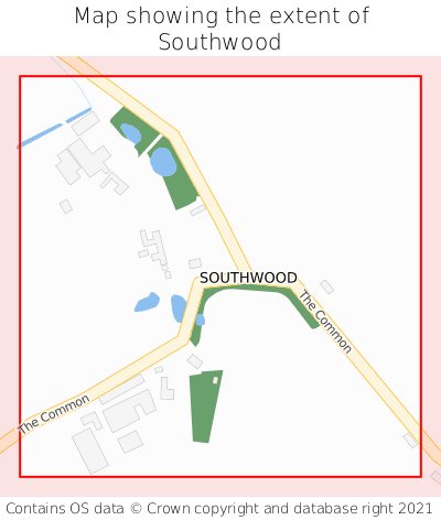 Map showing extent of Southwood as bounding box