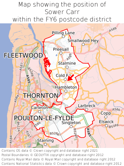 Map showing location of Sower Carr within FY6