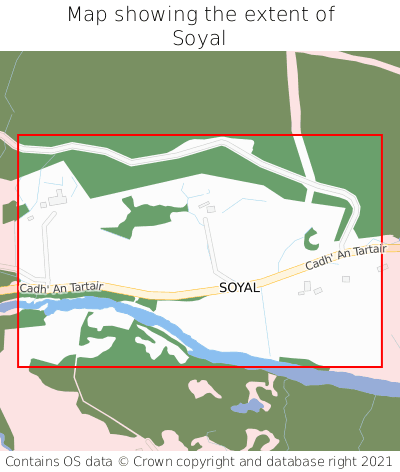 Map showing extent of Soyal as bounding box