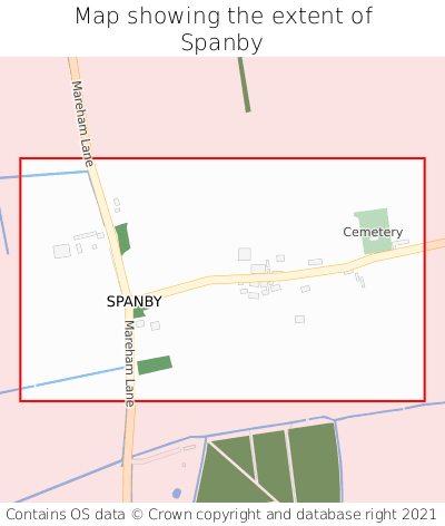 Map showing extent of Spanby as bounding box