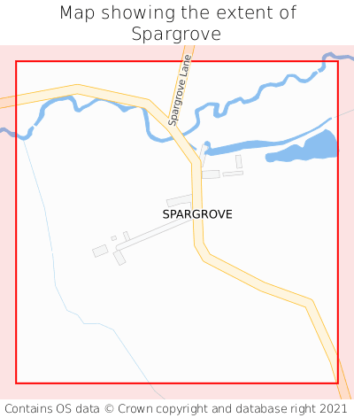 Map showing extent of Spargrove as bounding box
