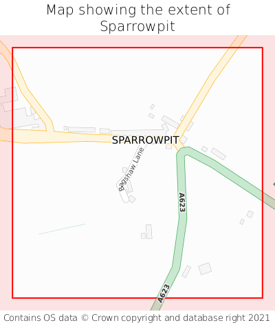 Map showing extent of Sparrowpit as bounding box