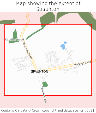 Map showing extent of Spaunton as bounding box