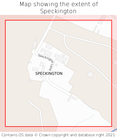 Map showing extent of Speckington as bounding box