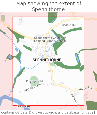 Map showing extent of Spennithorne as bounding box