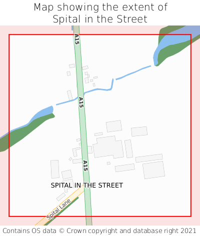 Map showing extent of Spital in the Street as bounding box