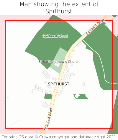 Map showing extent of Spithurst as bounding box