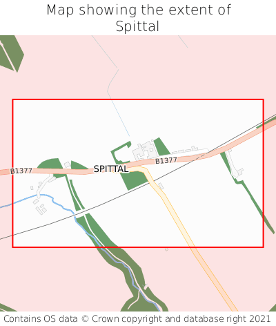 Map showing extent of Spittal as bounding box