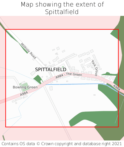 Map showing extent of Spittalfield as bounding box