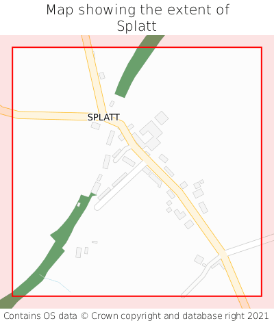 Map showing extent of Splatt as bounding box