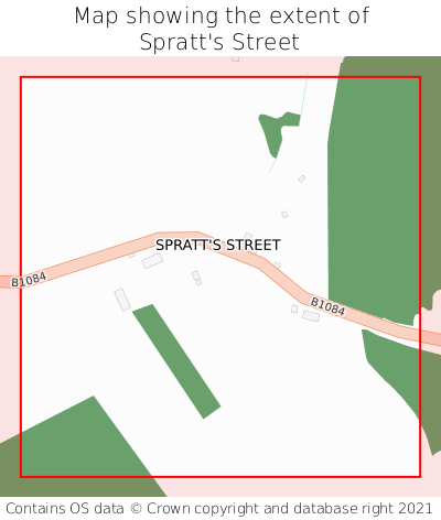 Map showing extent of Spratt's Street as bounding box