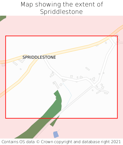 Map showing extent of Spriddlestone as bounding box