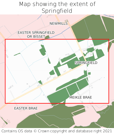 Map showing extent of Springfield as bounding box