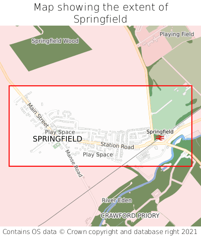 Map showing extent of Springfield as bounding box