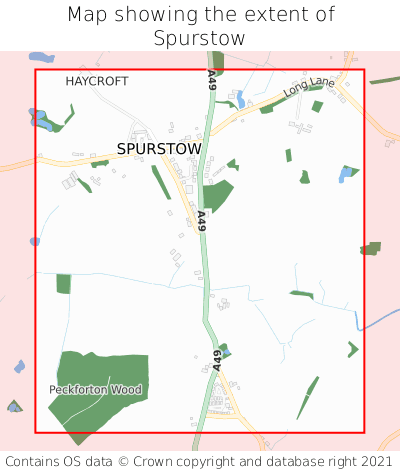 Map showing extent of Spurstow as bounding box