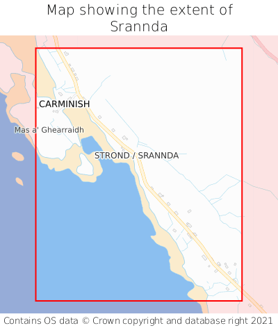 Map showing extent of Srannda as bounding box