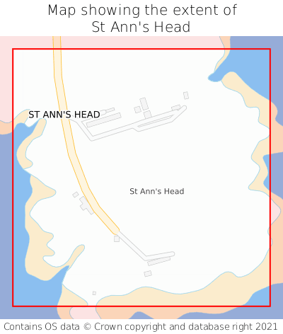 Map showing extent of St Ann's Head as bounding box