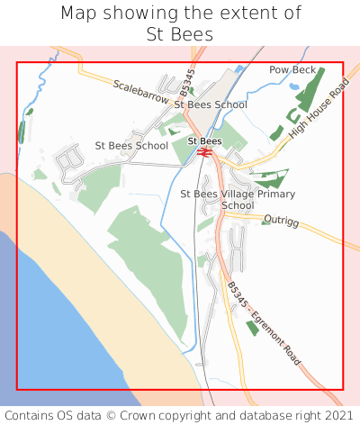 Map showing extent of St Bees as bounding box