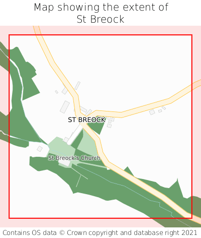 Map showing extent of St Breock as bounding box
