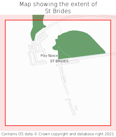 Map showing extent of St Brides as bounding box