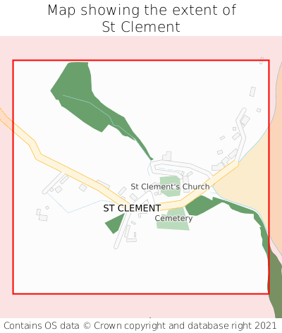 Map showing extent of St Clement as bounding box