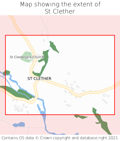Map showing extent of St Clether as bounding box