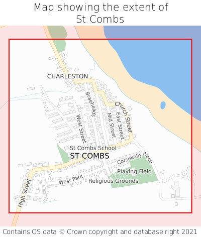 Map showing extent of St Combs as bounding box