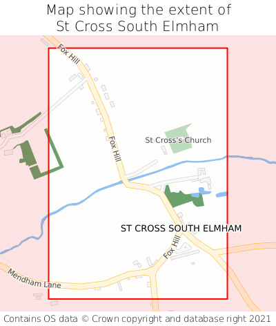 Map showing extent of St Cross South Elmham as bounding box