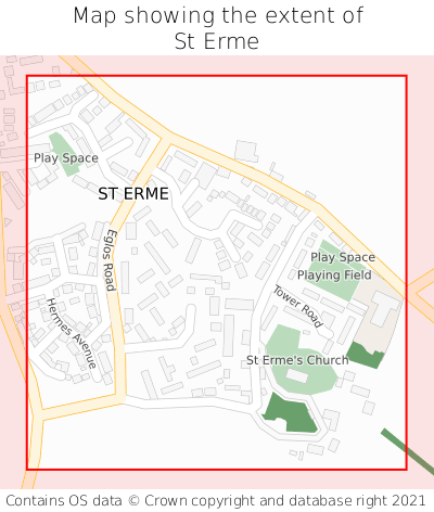 Map showing extent of St Erme as bounding box