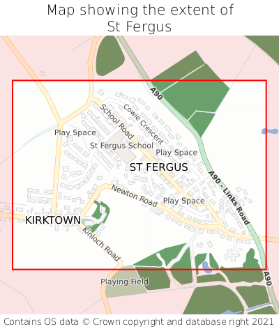 Map showing extent of St Fergus as bounding box