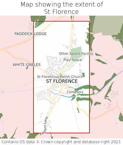 Map showing extent of St Florence as bounding box