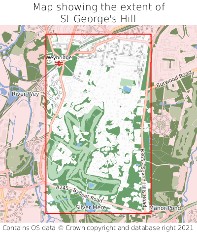 Map showing extent of St George's Hill as bounding box