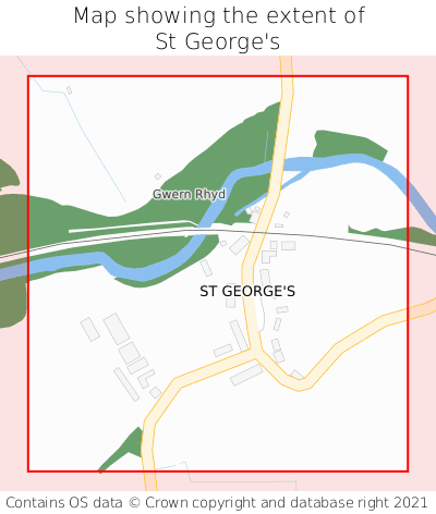 Map showing extent of St George's as bounding box
