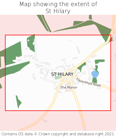 Map showing extent of St Hilary as bounding box