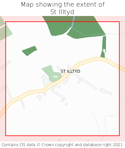 Map showing extent of St Illtyd as bounding box