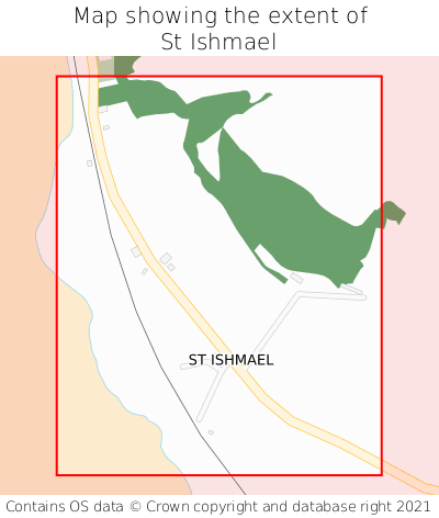 Map showing extent of St Ishmael as bounding box