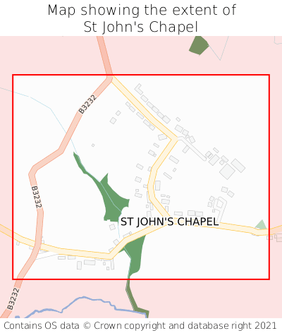 Map showing extent of St John's Chapel as bounding box