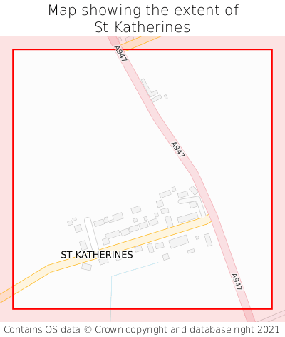 Map showing extent of St Katherines as bounding box