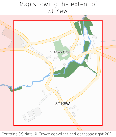 Map showing extent of St Kew as bounding box