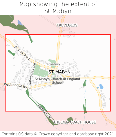Map showing extent of St Mabyn as bounding box