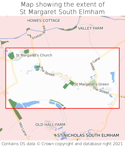 Map showing extent of St Margaret South Elmham as bounding box