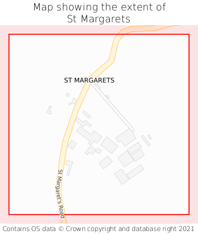 Map showing extent of St Margarets as bounding box