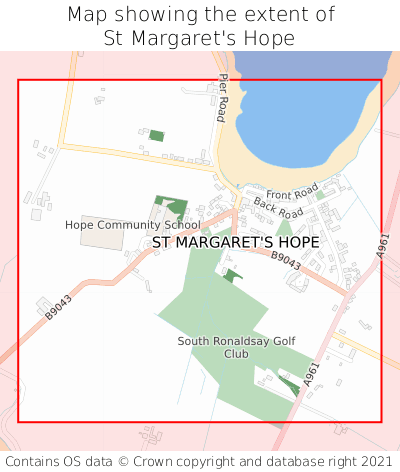 Map showing extent of St Margaret's Hope as bounding box