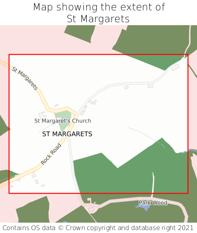 Map showing extent of St Margarets as bounding box