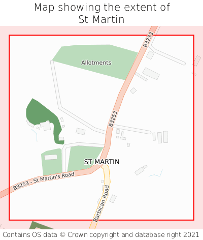 Map showing extent of St Martin as bounding box