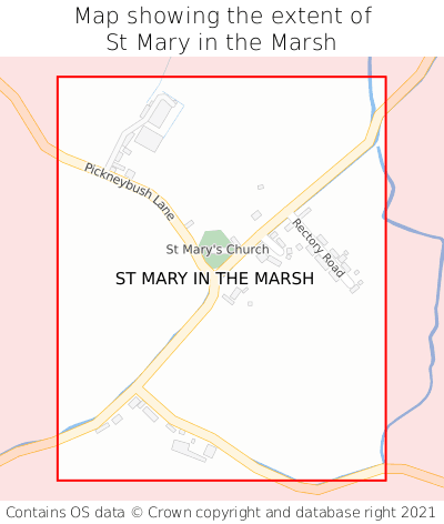 Map showing extent of St Mary in the Marsh as bounding box
