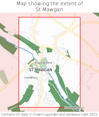 Map showing extent of St Mawgan as bounding box