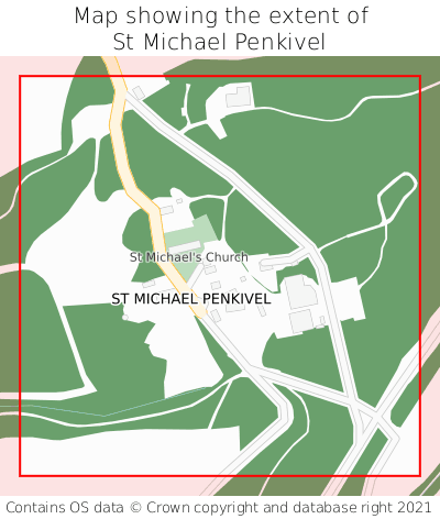 Map showing extent of St Michael Penkivel as bounding box