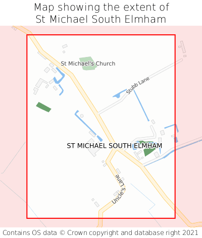 Map showing extent of St Michael South Elmham as bounding box