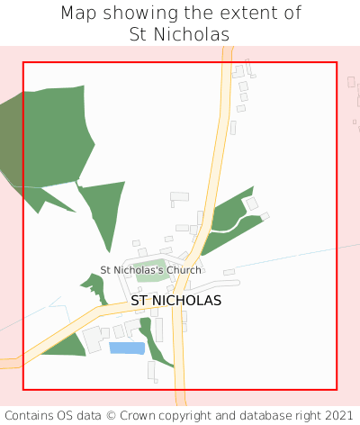 Map showing extent of St Nicholas as bounding box